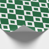 Papier Cadeau Motif Diamant vert et blanc (Coin)