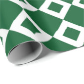 Papier Cadeau Motif Diamant vert et blanc (Coin rond)