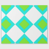 Papier Cadeau Motif diamant vert et bleu (Plat)