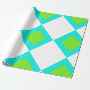 Papier Cadeau Motif diamant vert et bleu