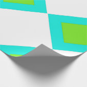 Papier Cadeau Motif diamant vert et bleu (Coin)