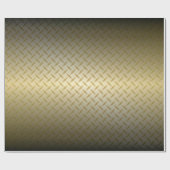 Papier Cadeau Motif Diamondplate avec Fond Noir à Or (Plat)