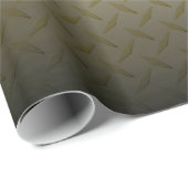 Papier Cadeau Motif Diamondplate avec Fond Noir à Or (Coin rond)