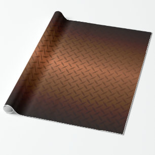 Papier Cadeau Motif Diamondplate Dégradé du Noir au Cuivre