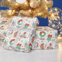Motif d'icône de cadeau de Noël mignon en blanc cl