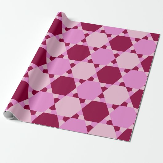 Papier Cadeau Motif d'illusion optique Girly Pink (Déroulé)
