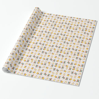 Papier Cadeau Motif d'illustration d'animaux de cirque de bébé