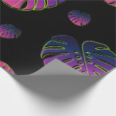 Papier Cadeau Motif d'illustration de feuille tropicale Monstera (Coin)