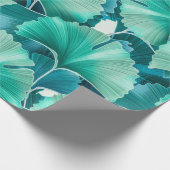 Papier Cadeau Motif d'illustration de ginkgo biloba vert (Coin)