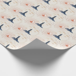 Papier Cadeau Motif d'illustration de phare vintage pour emballa