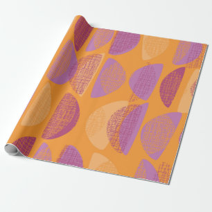 Papier Cadeau Motif d'illustration de style moderne du milieu du