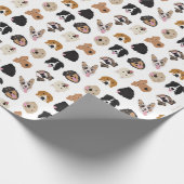 Papier Cadeau Motif d'illustration du visage de chien mignon (Coin)