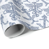 Papier Cadeau Motif d'illustration Médicale (Coin rond)