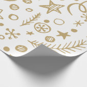 Papier Cadeau Motif d'illustration or Noël (Coin)