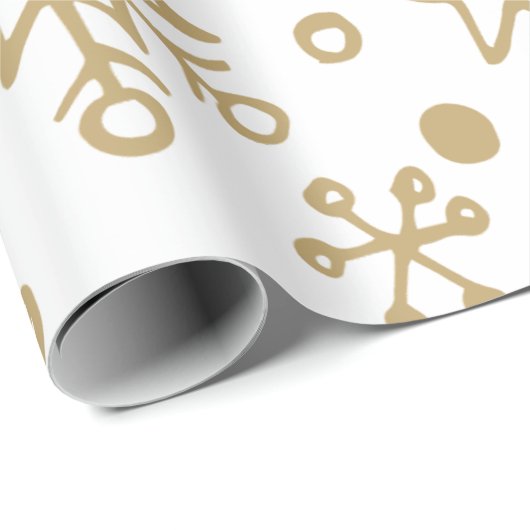 Papier Cadeau Motif d'illustration or Noël (Coin rond)
