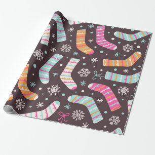 Papier Cadeau Motif d'illustration sans couture avec chaussettes