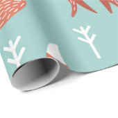 Papier Cadeau Motif d'illustration sans couture avec renard oran (Coin rond)