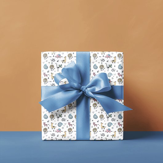 Papier Cadeau Motif d'illustrations d'animaux