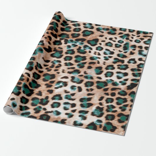 Papier Cadeau Motif d'impression animale Taches de léopard (Déroulé)