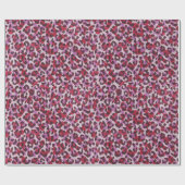 Papier Cadeau Motif d'impression chic rouge violet guépard (Plat)