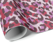 Papier Cadeau Motif d'impression chic rouge violet guépard (Coin rond)