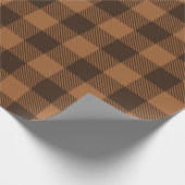 Papier Cadeau Motif d'impression Cosy Brown Plaid Buffalo (Coin)