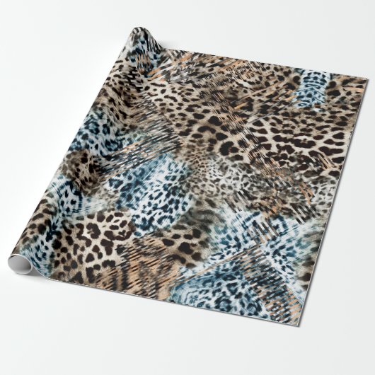 Papier Cadeau Motif d'impression d'animaux Taches de léopard (Déroulé)