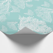 Papier Cadeau Motif d'impression de corail tropical (Coin)