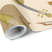 Papier Cadeau Motif d'impression de violon (Coin rond)