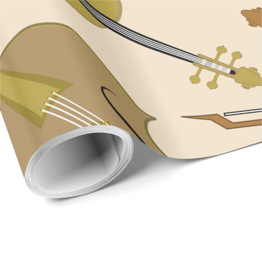 Papier Cadeau Motif d'impression de violon (Coin rond)