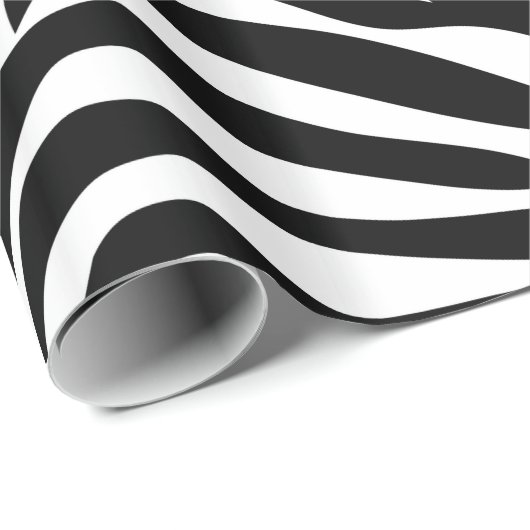 Papier Cadeau Motif d'impression en noir et blanc (Coin rond)