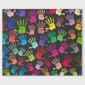 Papier Cadeau Motif d'impression main coloré (Plat)