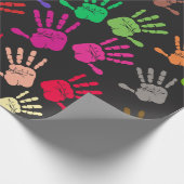 Papier Cadeau Motif d'impression main coloré (Coin)