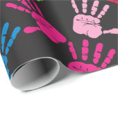 Papier Cadeau Motif d'impression main coloré (Coin rond)