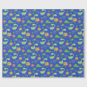 Papier Cadeau Motif Dinosaure coloré (Plat)