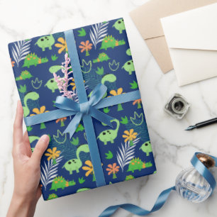 Papier Cadeau Motif Dinosaure coloré