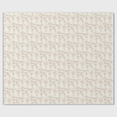 Papier Cadeau Motif dinosaure moderne garçon jungle beige (Plat)