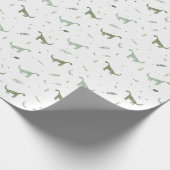 Papier Cadeau Motif Dinosaure Vert (Coin)