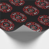 Papier Cadeau Motif d'insigne de pompier (Coin)