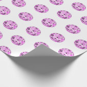 Papier Cadeau Motif Disco Pink Purple Moderne Blanc (Coin)