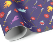 Papier Cadeau Motif DnD en lecture (Coin rond)