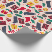Papier Cadeau Motif d'objets de Noël (Coin)