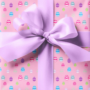 Papier Cadeau Motif d'oeuf de Pâques coloré