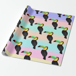 Papier Cadeau Motif d'oiseau toucan jaune et noir