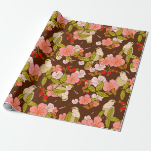 Papier Cadeau motif d'oiseaux