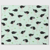 Papier Cadeau Motif d'oiseaux d'autruche (Plat)