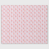 Papier Cadeau Motif d'oiseaux de Flamant rose rose aléatoire (Plat)