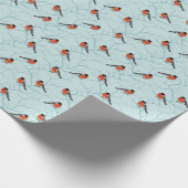 Papier Cadeau Motif d'oiseaux d'hiver (Coin)