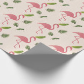 Papier Cadeau Motif d'oiseaux Flamant rose rose (Coin)