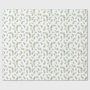 Papier Cadeau Motif d'olive à l'aquarelle de style chic country